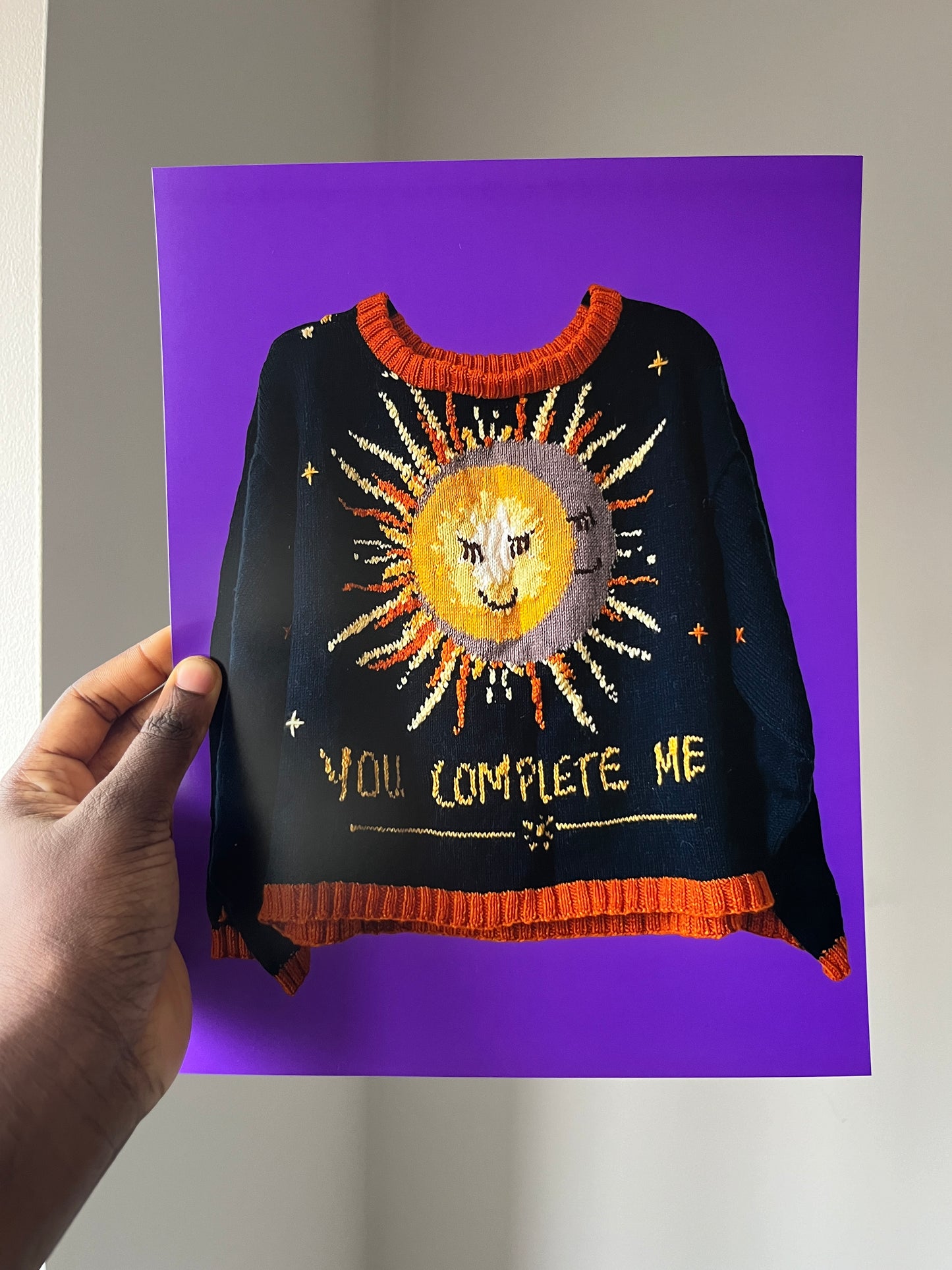 "You complete me" sun print