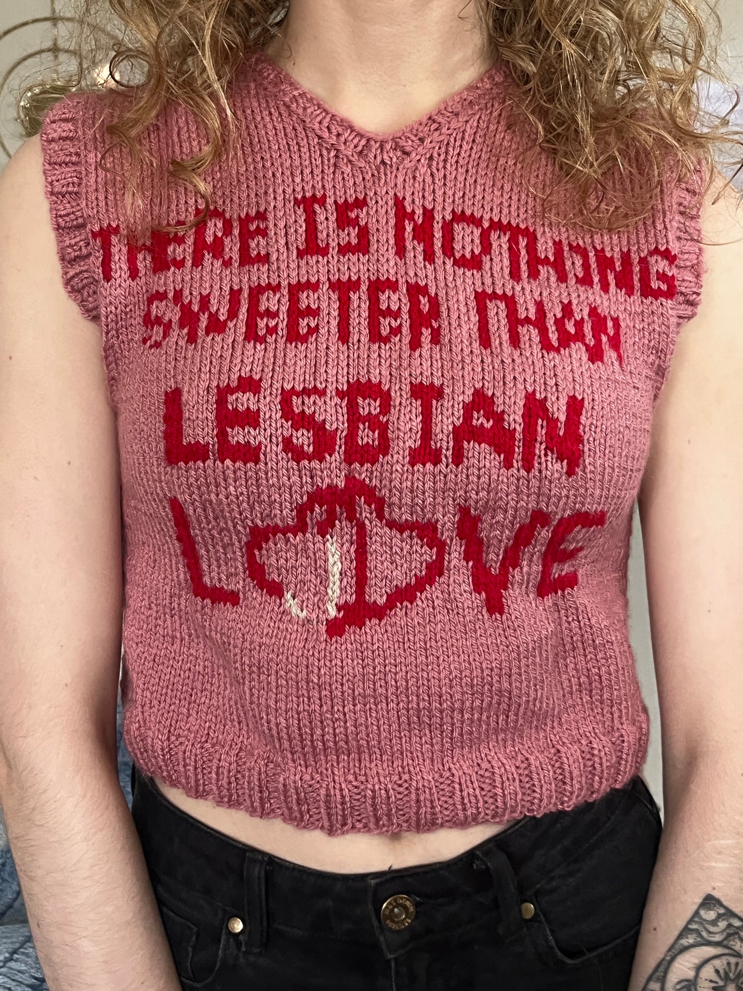 “There is nothing sweeter” cropped vest